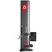 Trimos V5 vertical trim level gauge with a digital display screen and metal measuring arm, shown on a solid white background.