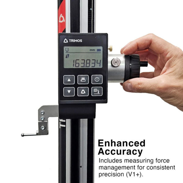 Fowler Trimos 24"/611mm V1+ Electronic Height Gage Granite Base on a white background