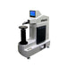 A Phase II industrial measurement machine with a white and gray metal body, a black vertical column, and a small blue backlit display screen on top, isolated on a white background.